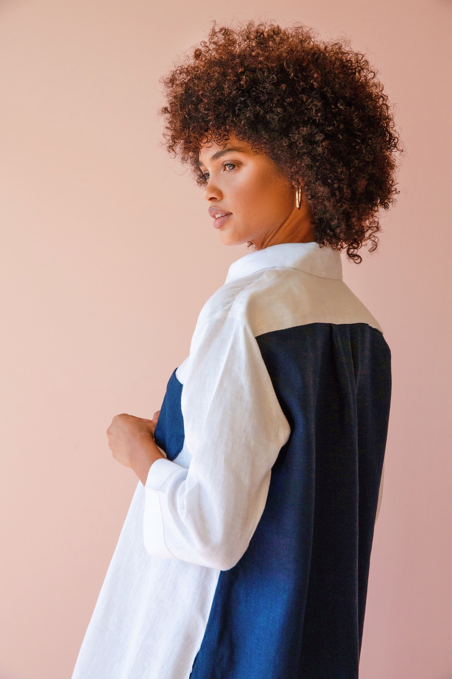 Colour block shirt dress /XL : 2x