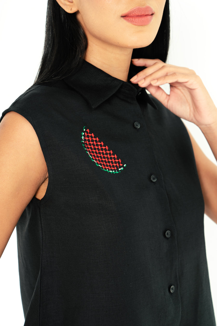 Baqoun Embroidered Watermelon Shirt