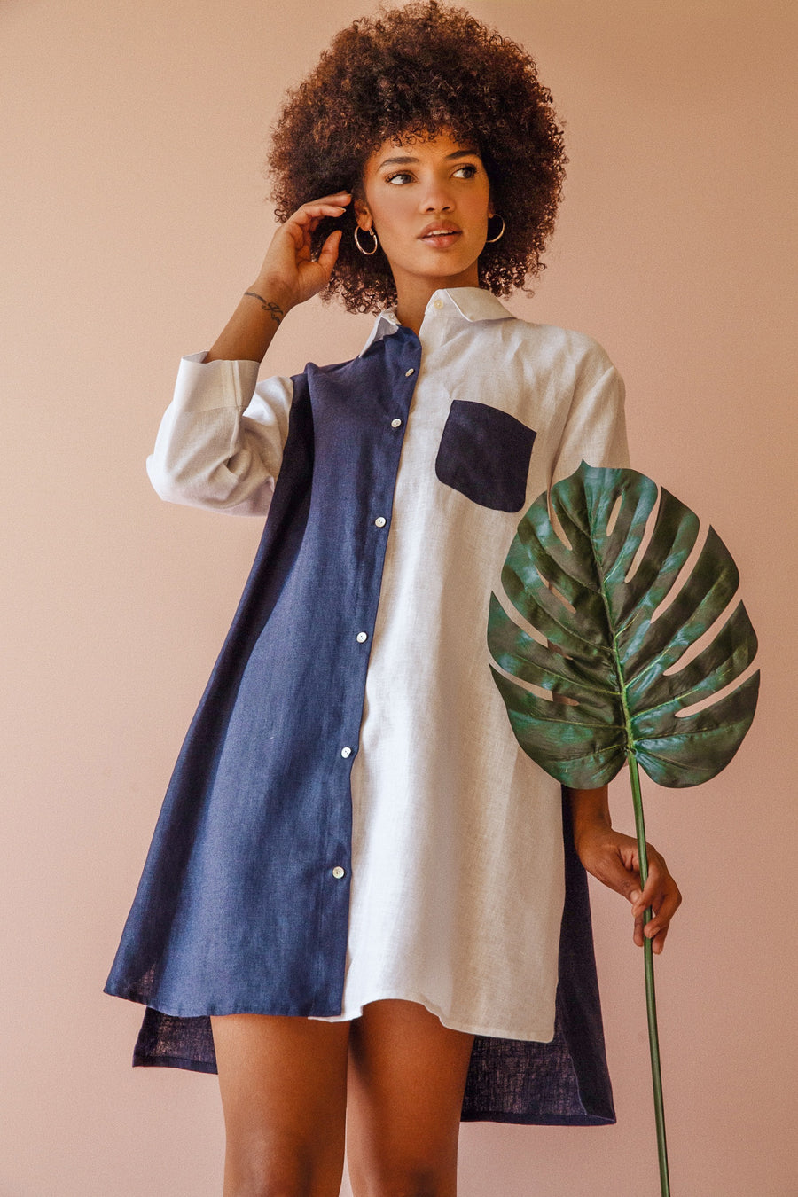 Gaia colour block shirt dress Gaia colour block shirt dress